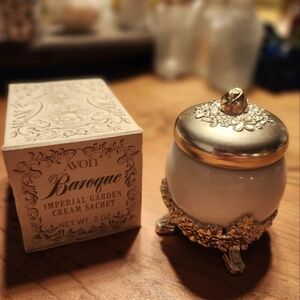 Vintage Avon Baroque Imperial Garden Cream Sachet Empty Decanter
